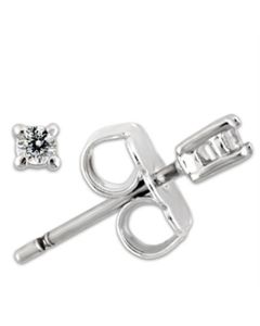 JCE168 Rhodium 925 Sterling Silver Earrings with AAA Grade CZ  in Clear